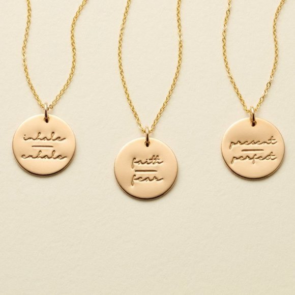 Inner Peace Mantra Minimalist Pendant Necklace - Picture 12 of 16